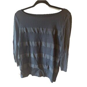 Ann Taylor Womens Size Large Black Long Sleeve Blouse